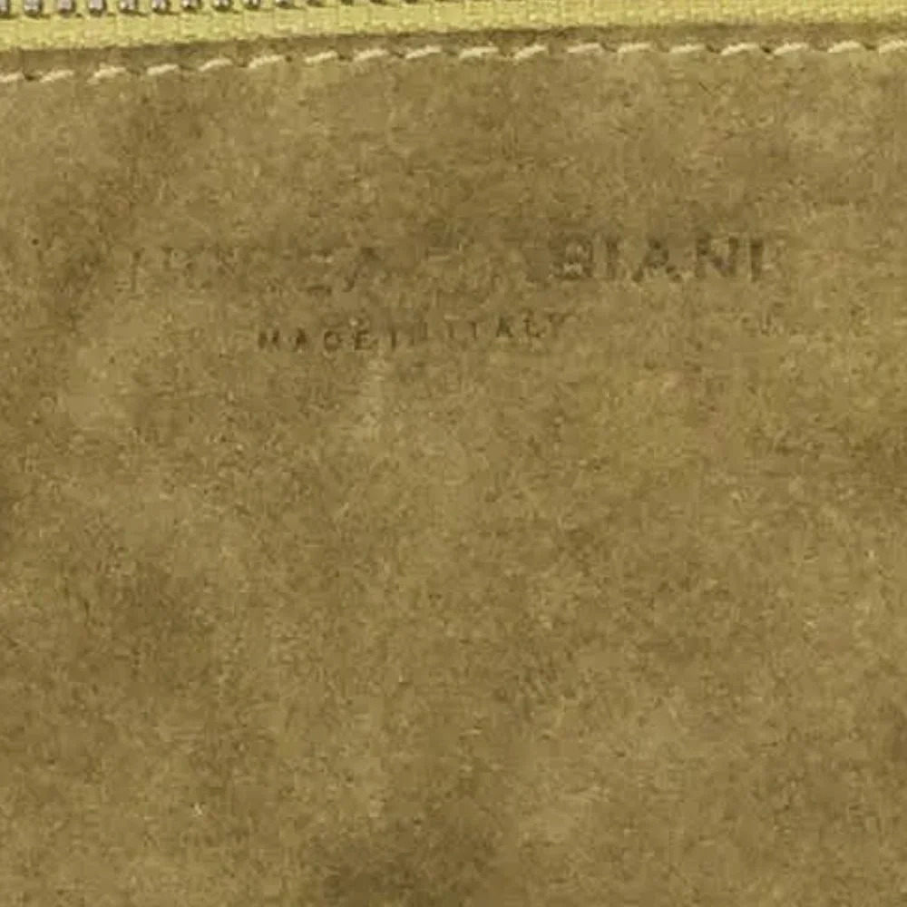 Andrea Mabiani Tan Suede Leather Zipper Pouch